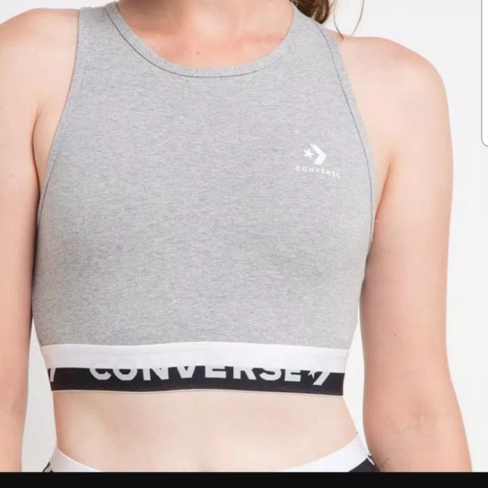 converse new  high neck  bra Gray size small 🌻🌻 - Picture 2 of 8